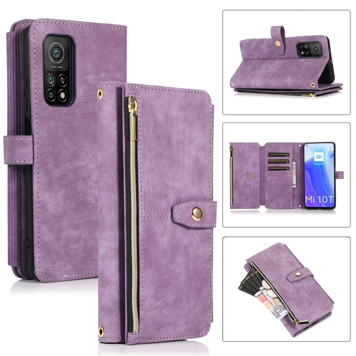 Estuche de cuero para teléfono Dream 9-Card Wallet Zipper Bag, For Xiaomi Redmi Note 11s, For Xiaomi Redmi K40, For Xiaomi Mi 10T, For Xiaomi Poco X3 NFC, For Xiaomi Redmi 9C