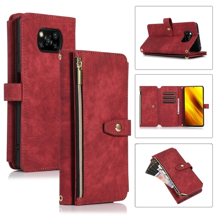 Estuche de cuero para teléfono Dream 9-Card Wallet Zipper Bag, For Xiaomi Redmi Note 11s, For Xiaomi Redmi K40, For Xiaomi Mi 10T, For Xiaomi Poco X3 NFC, For Xiaomi Redmi 9C