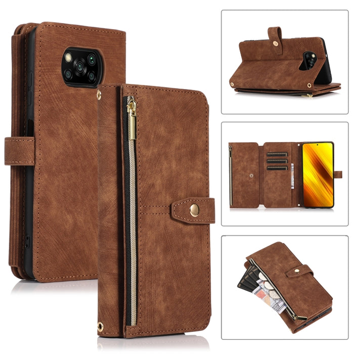 Estuche de cuero para teléfono Dream 9-Card Wallet Zipper Bag, For Xiaomi Redmi Note 11s, For Xiaomi Redmi K40, For Xiaomi Mi 10T, For Xiaomi Poco X3 NFC, For Xiaomi Redmi 9C