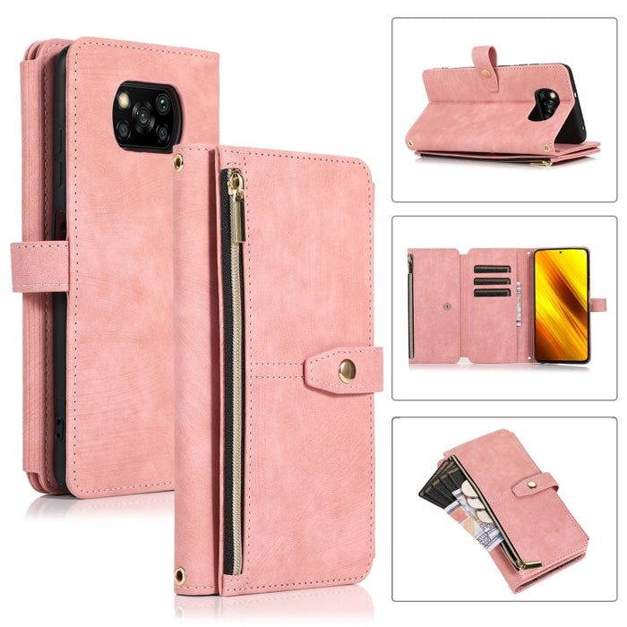 Estuche de cuero para teléfono Dream 9-Card Wallet Zipper Bag, For Xiaomi Redmi Note 11s, For Xiaomi Redmi K40, For Xiaomi Mi 10T, For Xiaomi Poco X3 NFC, For Xiaomi Redmi 9C