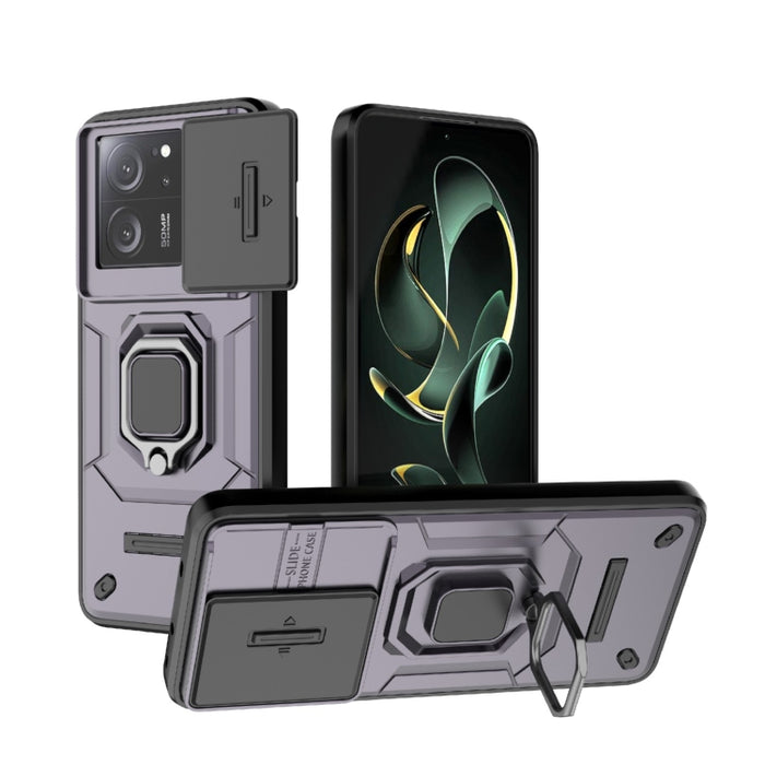 Deslizante Camshield TPU + PC Funda para teléfono a prueba de golpes con soporte, For Xiaomi Redmi K60 Ultra 5G, For Xiaomi Redmi K60 5G
