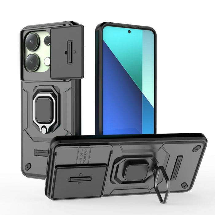 Deslizante Camshield TPU + PC Funda para teléfono a prueba de golpes con soporte, For Xiaomi Redmi 13 4G Global, For Xiaomi Redmi Turbo 3 5G, For Xiaomi Redmi A3 4G Global, For Xiaomi Redmi Note 13 Pro 4G Global, For Xiaomi Redmi Note 13 4G Global     ...