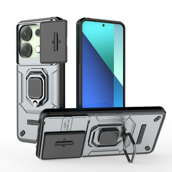 Deslizante Camshield TPU + PC Funda para teléfono a prueba de golpes con soporte, For Xiaomi Redmi 13 4G Global, For Xiaomi Redmi Turbo 3 5G, For Xiaomi Redmi A3 4G Global, For Xiaomi Redmi Note 13 Pro 4G Global, For Xiaomi Redmi Note 13 4G Global     ...