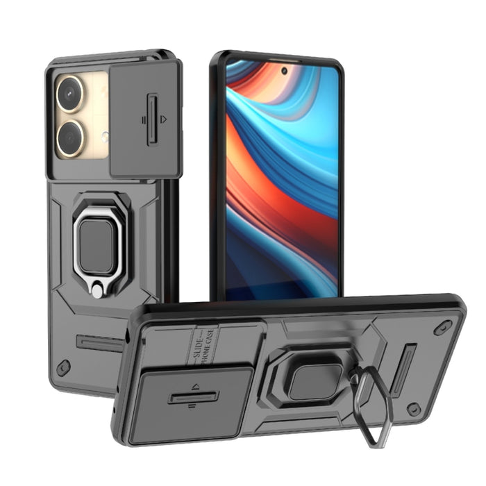 Deslizante Camshield TPU + PC Funda para teléfono a prueba de golpes con soporte, For Xiaomi Redmi 13 4G Global, For Xiaomi Redmi Turbo 3 5G, For Xiaomi Redmi A3 4G Global, For Xiaomi Redmi Note 13 Pro 4G Global, For Xiaomi Redmi Note 13 4G Global     ...
