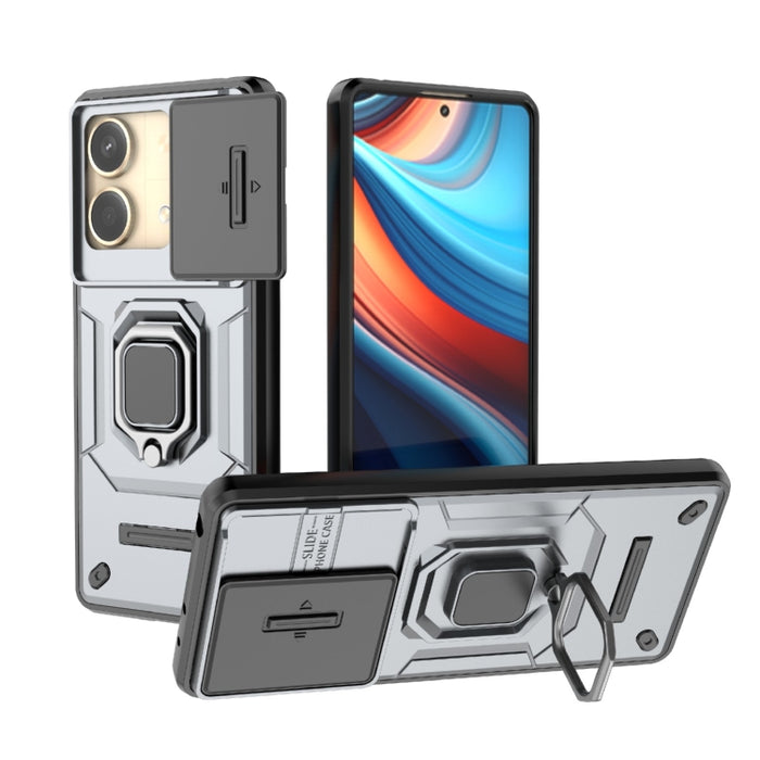 Deslizante Camshield TPU + PC Funda para teléfono a prueba de golpes con soporte, For Xiaomi Redmi 13 4G Global, For Xiaomi Redmi Turbo 3 5G, For Xiaomi Redmi A3 4G Global, For Xiaomi Redmi Note 13 Pro 4G Global, For Xiaomi Redmi Note 13 4G Global     ...