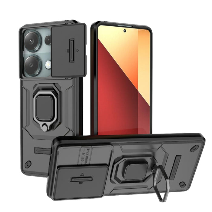 Deslizante Camshield TPU + PC Funda para teléfono a prueba de golpes con soporte, For Xiaomi Redmi 13 4G Global, For Xiaomi Redmi Turbo 3 5G, For Xiaomi Redmi A3 4G Global, For Xiaomi Redmi Note 13 Pro 4G Global, For Xiaomi Redmi Note 13 4G Global     ...