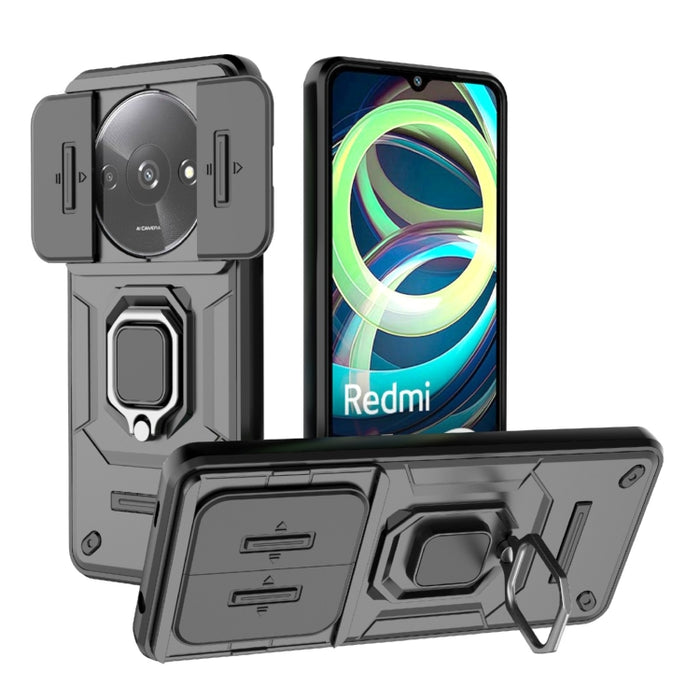 Deslizante Camshield TPU + PC Funda para teléfono a prueba de golpes con soporte, For Xiaomi Redmi 13 4G Global, For Xiaomi Redmi Turbo 3 5G, For Xiaomi Redmi A3 4G Global, For Xiaomi Redmi Note 13 Pro 4G Global, For Xiaomi Redmi Note 13 4G Global     ...