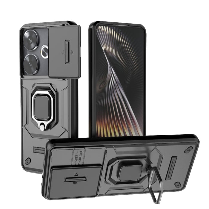 Deslizante Camshield TPU + PC Funda para teléfono a prueba de golpes con soporte, For Xiaomi Redmi 13 4G Global, For Xiaomi Redmi Turbo 3 5G, For Xiaomi Redmi A3 4G Global, For Xiaomi Redmi Note 13 Pro 4G Global, For Xiaomi Redmi Note 13 4G Global     ...