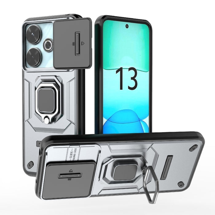 Deslizante Camshield TPU + PC Funda para teléfono a prueba de golpes con soporte, For Xiaomi Redmi 13 4G Global, For Xiaomi Redmi Turbo 3 5G, For Xiaomi Redmi A3 4G Global, For Xiaomi Redmi Note 13 Pro 4G Global, For Xiaomi Redmi Note 13 4G Global     ...