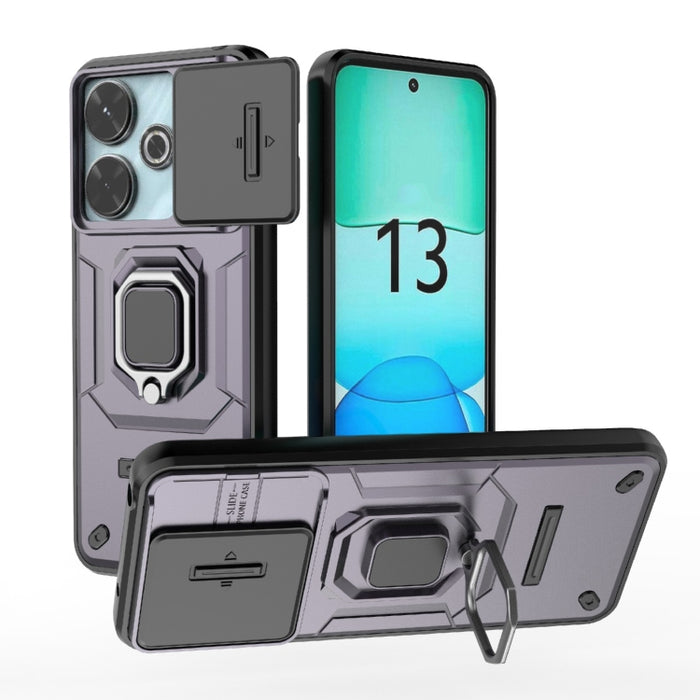 Deslizante Camshield TPU + PC Funda para teléfono a prueba de golpes con soporte, For Xiaomi Redmi 13 4G Global, For Xiaomi Redmi Turbo 3 5G, For Xiaomi Redmi A3 4G Global, For Xiaomi Redmi Note 13 Pro 4G Global, For Xiaomi Redmi Note 13 4G Global     ...