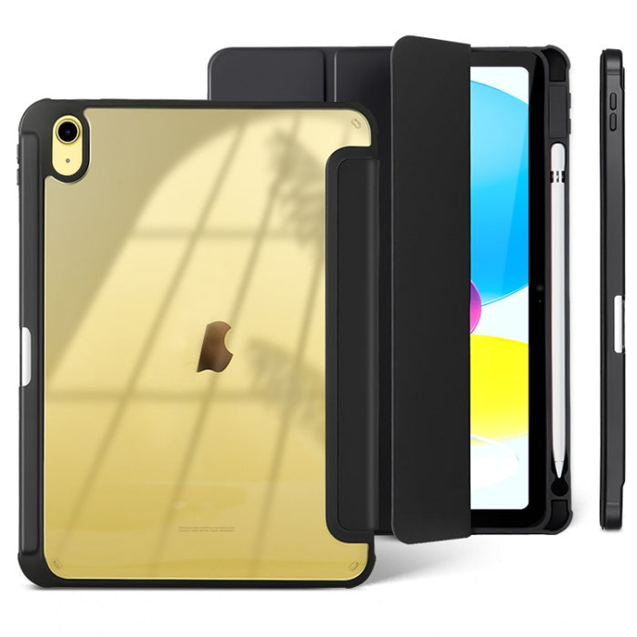 Estuche para tableta de cuero inteligente acrílico de 3 pliegues, For iPad mini 6 / mini 2024, For iPad Pro 11 2022 / 2021 / 2020, For iPad 10th Gen 10.9 2022, For iPad Air 2022 / 2020 10.9, For iPad 10.2 2021 / 2020 / 2019, For iPad Pro 10.5 / Air 2019