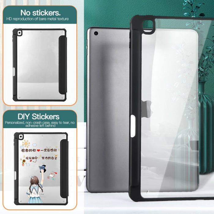 Estuche para tableta de cuero inteligente acrílico de 3 pliegues, For iPad mini 6 / mini 2024, For iPad Pro 11 2022 / 2021 / 2020, For iPad 10th Gen 10.9 2022, For iPad Air 2022 / 2020 10.9, For iPad 10.2 2021 / 2020 / 2019, For iPad Pro 10.5 / Air 2019