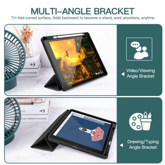 Estuche para tableta de cuero inteligente acrílico de 3 pliegues, For iPad mini 6 / mini 2024, For iPad Pro 11 2022 / 2021 / 2020, For iPad 10th Gen 10.9 2022, For iPad Air 2022 / 2020 10.9, For iPad 10.2 2021 / 2020 / 2019, For iPad Pro 10.5 / Air 2019