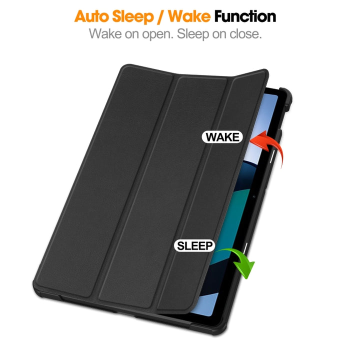 Estuche para tableta de cuero con tres pliegues Custer Pure Color, For Xiaomi Redmi Pad SE