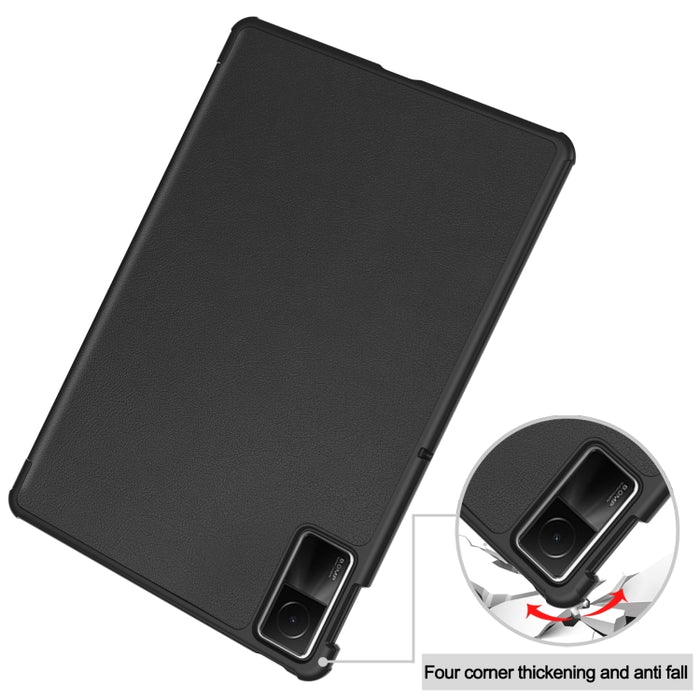 Estuche para tableta de cuero con tres pliegues Custer Pure Color, For Xiaomi Redmi Pad SE