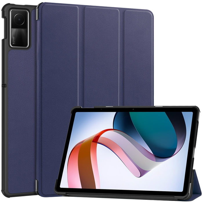 Estuche para tableta de cuero con tres pliegues Custer Pure Color, For Xiaomi Redmi Pad SE