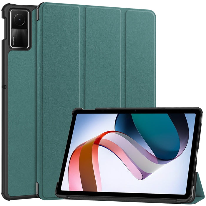 Estuche para tableta de cuero con tres pliegues Custer Pure Color, For Xiaomi Redmi Pad SE
