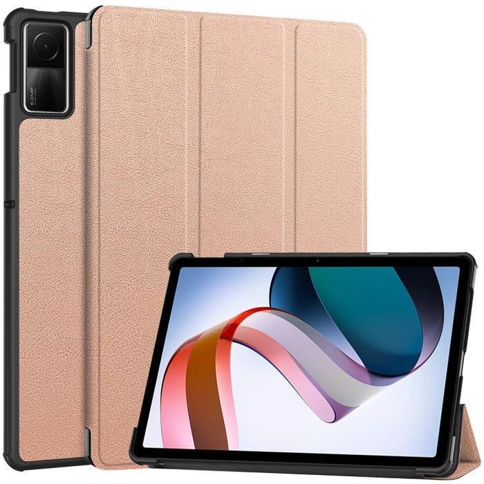 Estuche para tableta de cuero con tres pliegues Custer Pure Color, For Xiaomi Redmi Pad SE