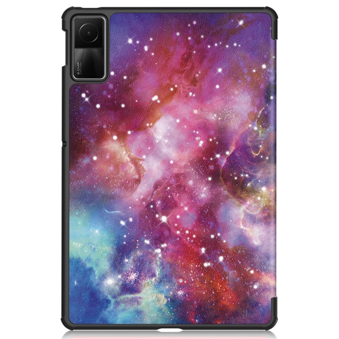 Estuche para tableta de cuero inteligente con soporte de 3 pliegues pintado Custer, For Xiaomi Redmi Pad SE
