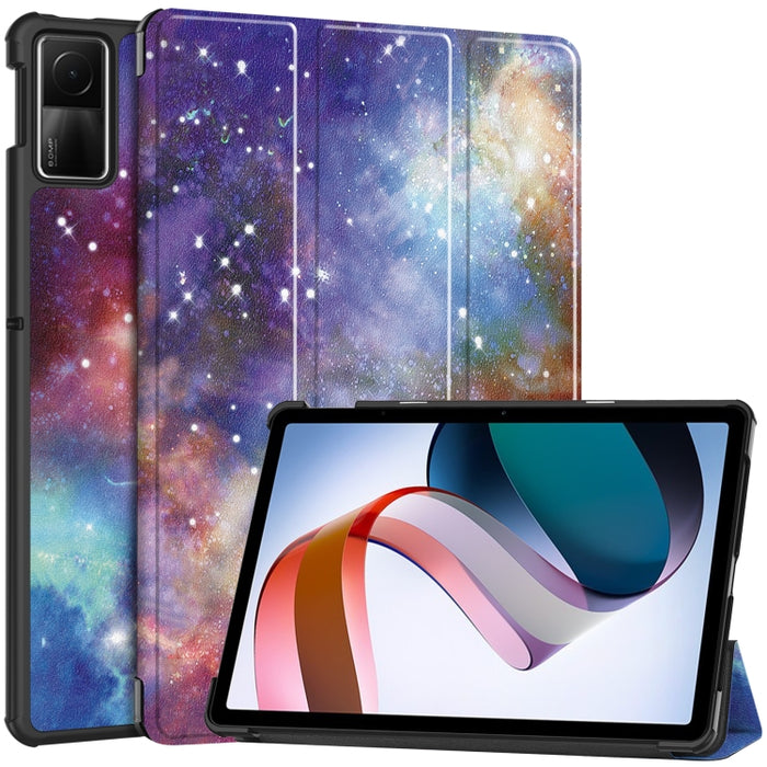 Estuche para tableta de cuero inteligente con soporte de 3 pliegues pintado Custer, For Xiaomi Redmi Pad SE