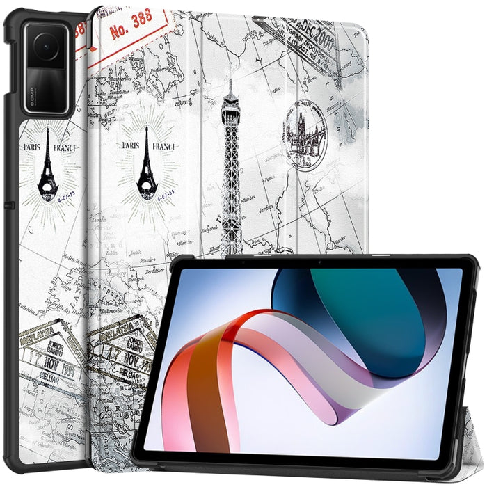 Estuche para tableta de cuero inteligente con soporte de 3 pliegues pintado Custer, For Xiaomi Redmi Pad SE