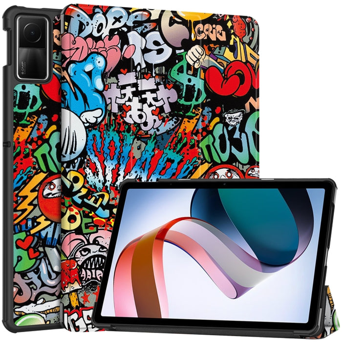 Estuche para tableta de cuero inteligente con soporte de 3 pliegues pintado Custer, For Xiaomi Redmi Pad SE