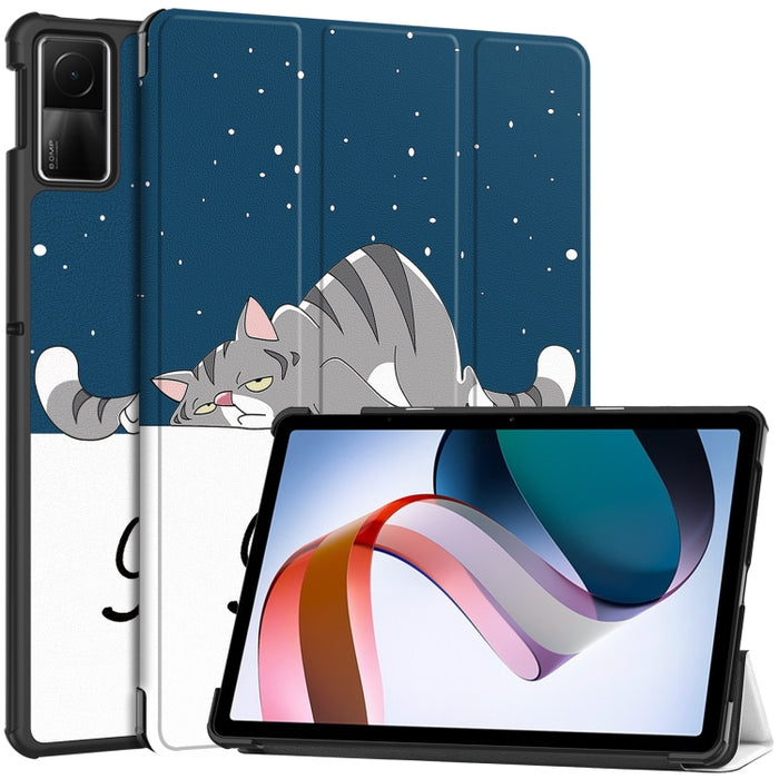 Estuche para tableta de cuero inteligente con soporte de 3 pliegues pintado Custer, For Xiaomi Redmi Pad SE