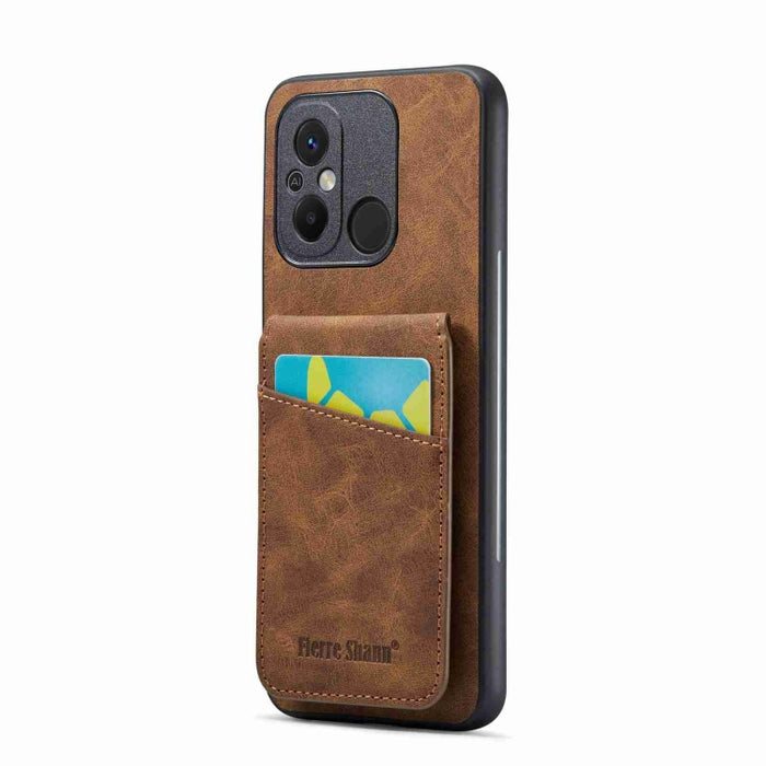 Fierre Shann Crazy Horse Tarjetero Contraportada PU Funda para teléfono, For Xiaomi Redmi Note 12 4G Global, For Xiaomi Redmi Note 12 Pro+ Global, For Xiaomi Redmi Note 12 Pro 5G Global, For Xiaomi Redmi Note 12 5G Global, For Xiaomi Redmi 12C / 11A   ...