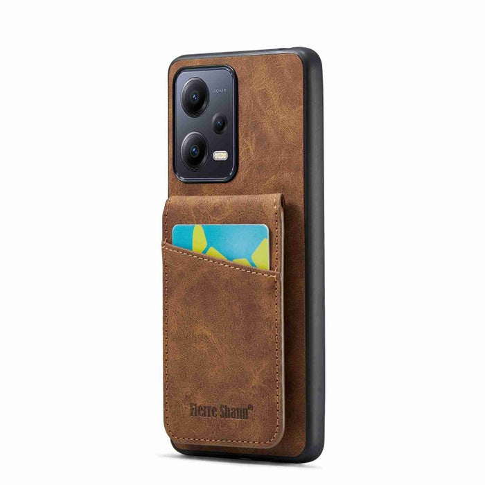 Fierre Shann Crazy Horse Tarjetero Contraportada PU Funda para teléfono, For Xiaomi Redmi Note 12 4G Global, For Xiaomi Redmi Note 12 Pro+ Global, For Xiaomi Redmi Note 12 Pro 5G Global, For Xiaomi Redmi Note 12 5G Global, For Xiaomi Redmi 12C / 11A   ...