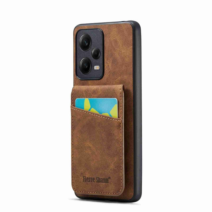 Fierre Shann Crazy Horse Tarjetero Contraportada PU Funda para teléfono, For Xiaomi Redmi Note 12 4G Global, For Xiaomi Redmi Note 12 Pro+ Global, For Xiaomi Redmi Note 12 Pro 5G Global, For Xiaomi Redmi Note 12 5G Global, For Xiaomi Redmi 12C / 11A   ...