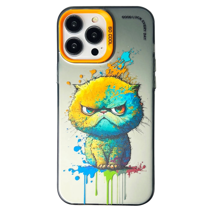Caja del teléfono de la pintura al óleo animal de la serie de la plata del color de la capa doble, For iPhone 12 Pro, For iPhone 11