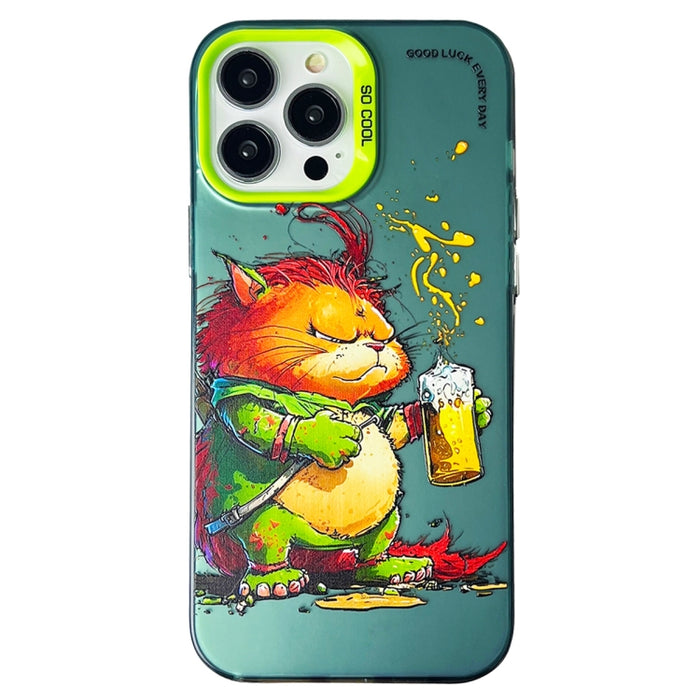 Caja del teléfono de la pintura al óleo animal de la serie de la plata del color de la capa doble, For iPhone 12 Pro, For iPhone 11