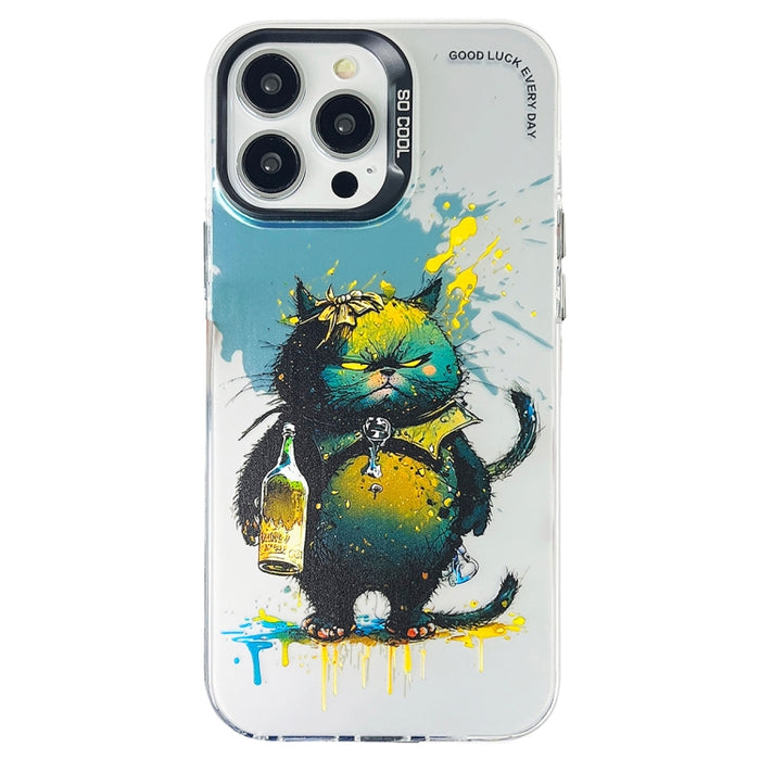 Caja del teléfono de la pintura al óleo animal de la serie de la plata del color de la capa doble, For iPhone 12 Pro, For iPhone 11
