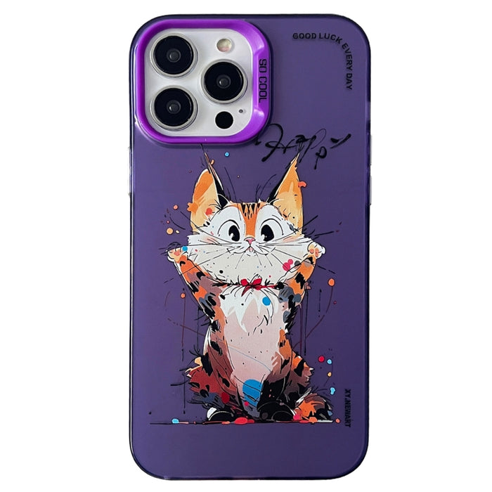 Caja del teléfono de la pintura al óleo animal de la serie de la plata del color de la capa doble, For iPhone 12 Pro, For iPhone 11