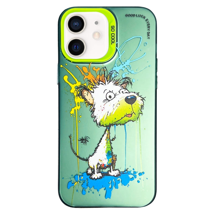 Caja del teléfono de la pintura al óleo animal de la serie de la plata del color de la capa doble, For iPhone 12 Pro, For iPhone 11
