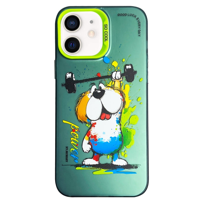 Caja del teléfono de la pintura al óleo animal de la serie de la plata del color de la capa doble, For iPhone 12 Pro, For iPhone 11