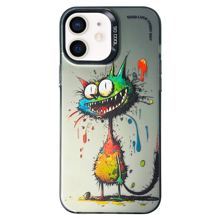 Caja del teléfono de la pintura al óleo animal de la serie de la plata del color de la capa doble, For iPhone 12 Pro, For iPhone 11