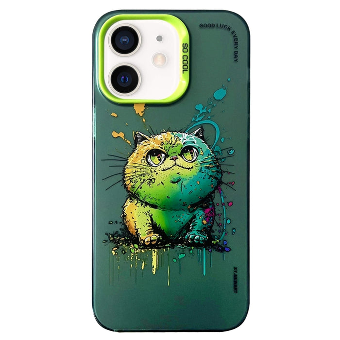 Caja del teléfono de la pintura al óleo animal de la serie de la plata del color de la capa doble, For iPhone 12 Pro, For iPhone 11