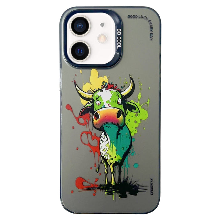 Caja del teléfono de la pintura al óleo animal de la serie de la plata del color de la capa doble, For iPhone 12 Pro, For iPhone 11