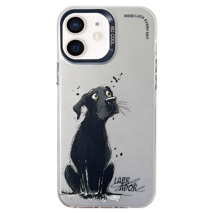 Caja del teléfono de la pintura al óleo animal de la serie de la plata del color de la capa doble, For iPhone 12 Pro, For iPhone 11