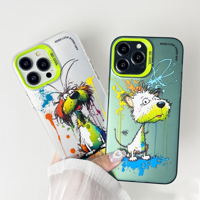 Caja del teléfono de la pintura al óleo animal de la serie de la plata del color de la capa doble, For iPhone 12 Pro, For iPhone 11