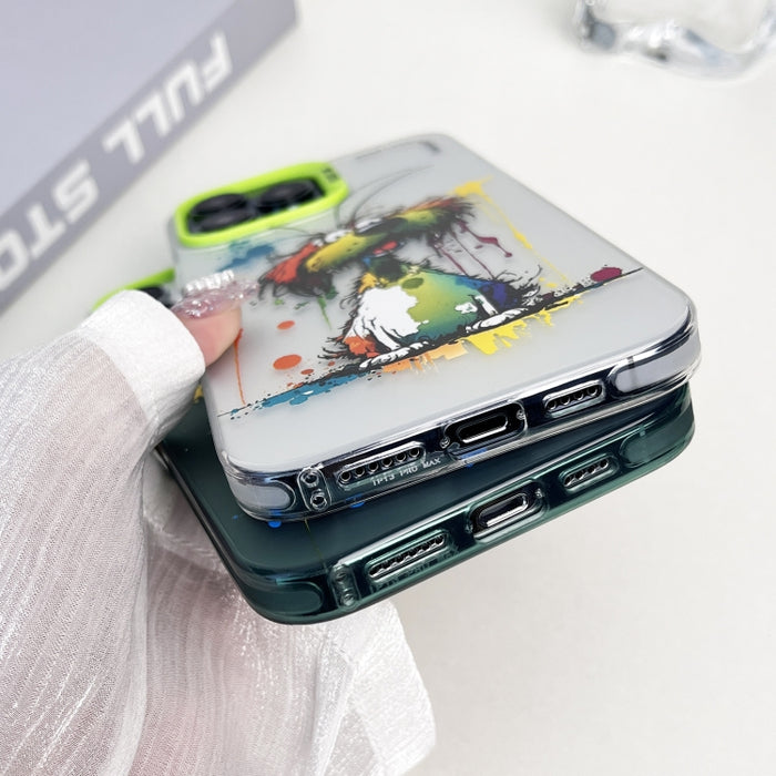 Caja del teléfono de la pintura al óleo animal de la serie de la plata del color de la capa doble, For iPhone 12 Pro, For iPhone 11