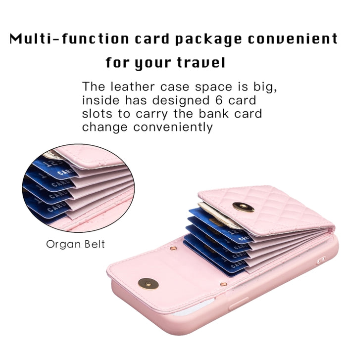 Estuche de teléfono de cuero rómbico de billetera vertical, For iPhone 15 Pro Max, For iPhone 15 Pro, For iPhone 15 Plus, For iPhone 15
