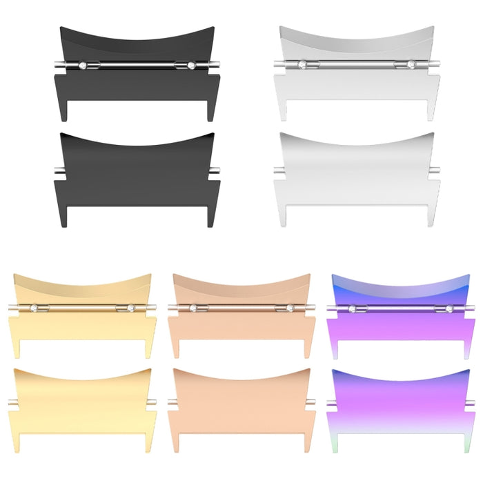 1 par de conectores de correa de reloj de metal de acero inoxidable