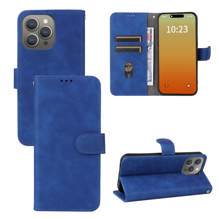 Estuche para teléfono de cuero con tapa magnética Skin Feel, For iPhone 15 Pro Max, For iPhone 15 Pro, For iPhone 15 Plus