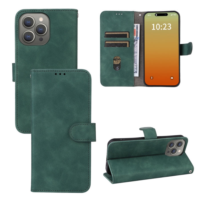 Estuche para teléfono de cuero con tapa magnética Skin Feel, For iPhone 15 Pro Max, For iPhone 15 Pro, For iPhone 15 Plus