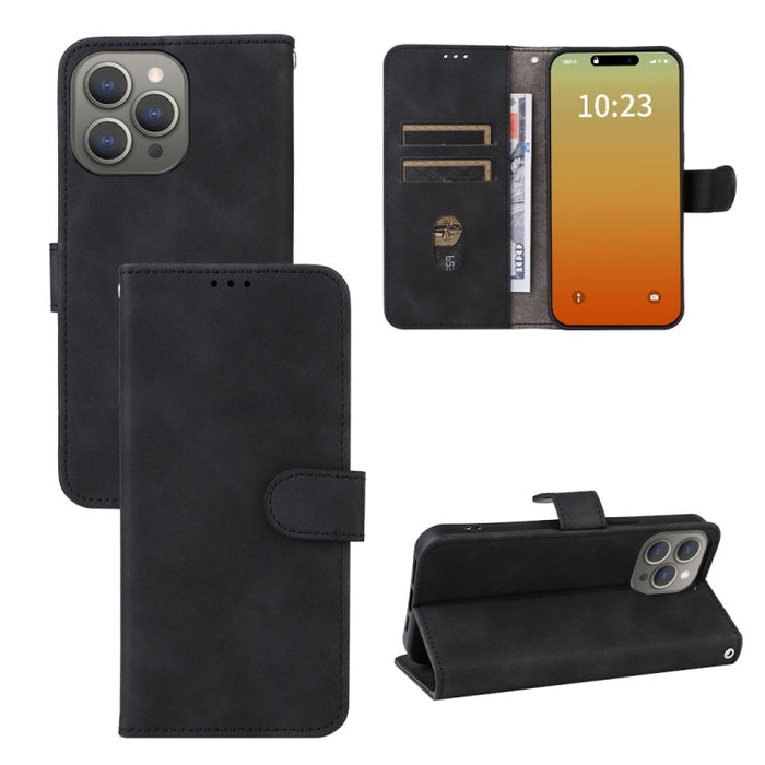 Estuche para teléfono de cuero con tapa magnética Skin Feel, For iPhone 15 Pro Max, For iPhone 15 Pro, For iPhone 15 Plus