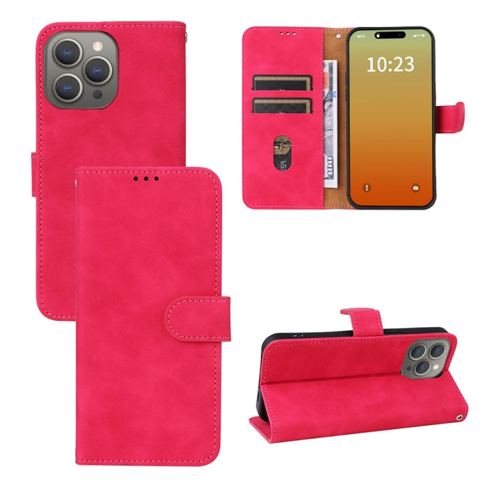 Estuche para teléfono de cuero con tapa magnética Skin Feel, For iPhone 15 Pro Max, For iPhone 15 Pro, For iPhone 15 Plus