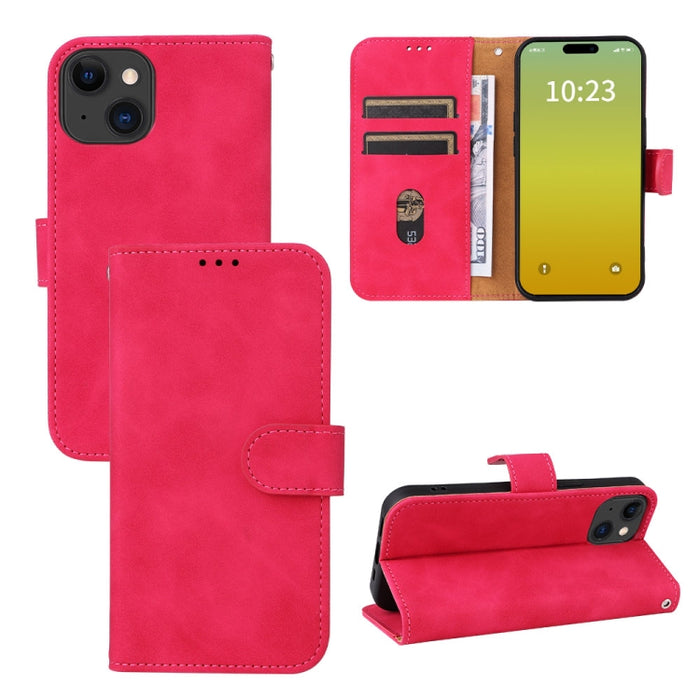 Estuche para teléfono de cuero con tapa magnética Skin Feel, For iPhone 15 Pro Max, For iPhone 15 Pro, For iPhone 15 Plus