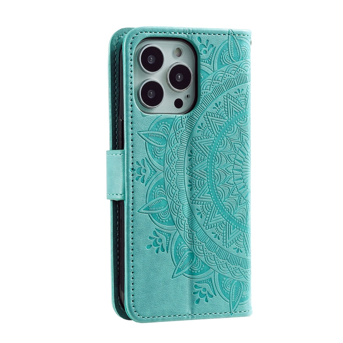 Estuche para teléfono de cuero en relieve Totem Flower, For iPhone 16 Pro Max, For iPhone 16 Pro, For iPhone 16 Plus, For iPhone 16, For iPhone 15 Pro Max, For iPhone 15 Pro, For iPhone 15 Plus, For iPhone 15